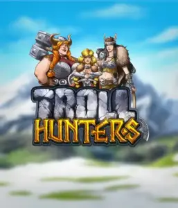 Enter the realm of "Troll Hunters," where bold Viking warriors stand ready to confront their foes. The logo shows a pair of Vikings, male and female, dressed for battle, overlooking a chilly mountainous backdrop. They radiate power and determination, capturing the core of the game's adventurous theme.