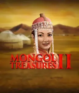 Step into the captivating history of Mongolia with the Mongol Treasures 2 game by Endorphina, highlighting a graceful Mongolian woman dressed in traditional attire against a golden Mongolian steppe backdrop. This image captures the essence of Mongolian tradition, providing a unique visual adventure. 