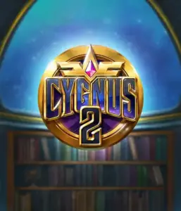 Explore the enchanting artwork of ELK Studios' Cygnus 2 Slot, highlighting a stunning logo with a bright purple and gold design. Set against a celestial background of a library, this graphic conjures the spirit of adventure and mystery. 